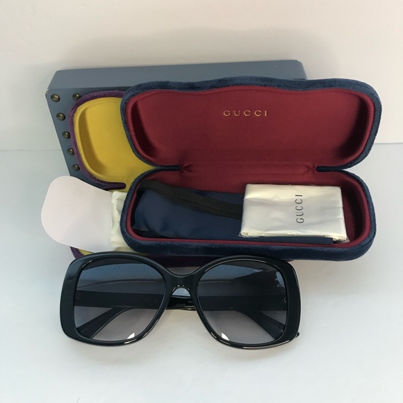 New Authentic Gucci Grey Gradient Square Ladies Sunglasses GG0762S 001 56. - Picture 12 of 12